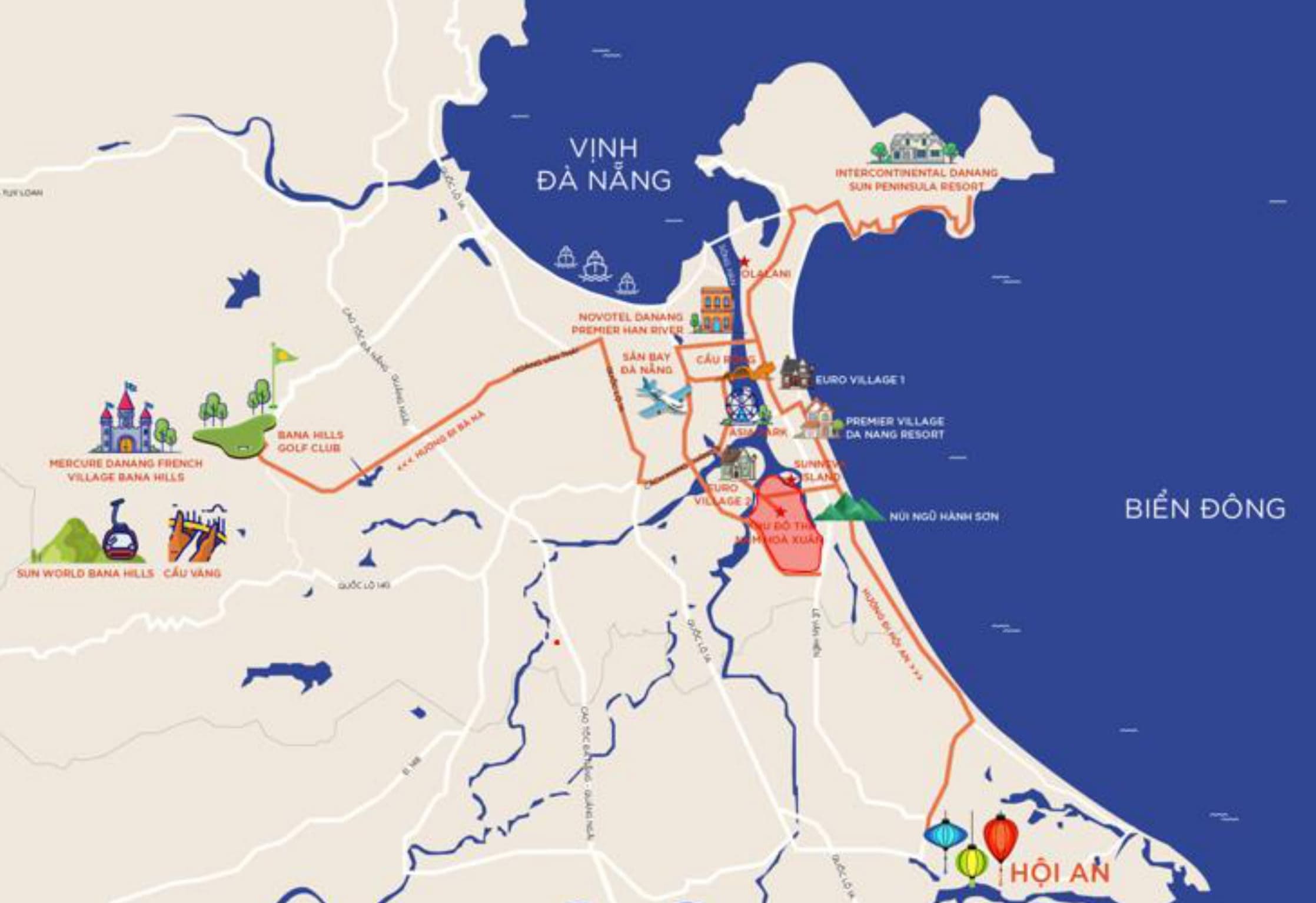 Bản đồ liên kết vùng hạ tầng Nam Đà Nẵng